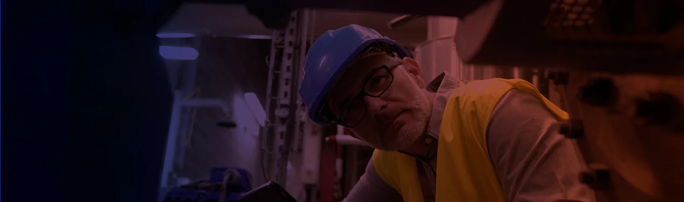Engineer inspecting inner a industrial plant